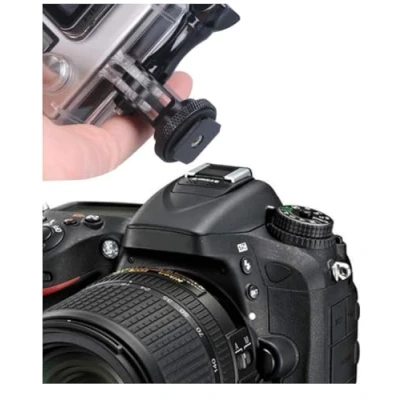Abbildung von DSLR Blitzschuh Halterung für Kamera Spiegelreflex und Gopro Hero Kameras