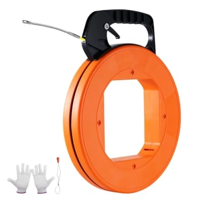 Abbildung von VEVOR Kabeleinziehhilfe Einziehspirale Einziehband 30,5mx4,2mm Fiberglas Kabel