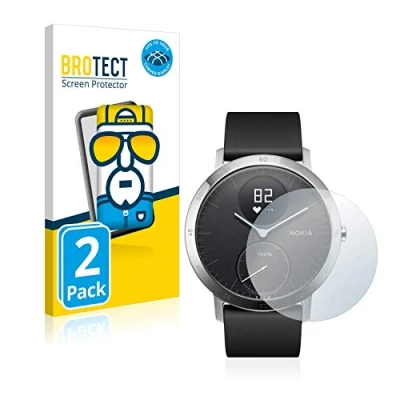 Abbildung von BROTECT 2 Stück Full Cover Schutzfolie für Withings Steel HR (40 mm) Screen Displayschutz Folie [3D Curved, Anti Fingerprint, Kristall Klar]