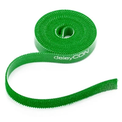 Abbildung von deleyCON 2m Pflanzenbinder Klett Kabelbinder Klettband Klettbandrolle 10mm Breit Kabelmanagement Kabelorganizer Klettkabelbinder Klettverschluss zuschneidbar Grün