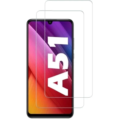 Abbildung von Panzerfolie kompatibel mit Samsung Galaxy A51 [2 Stück] Displayschutzfolie,Schutzfolie [kein Glas] 9H Glas,100% Fingerabdrucksensor Nano Glas