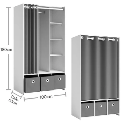 Abbildung von möbelando Kleiderschrank Jill 100 x 180 50 cm (B/H/T)