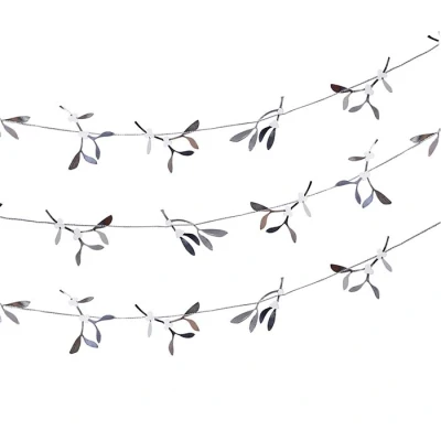 Abbildung von Ginger Ray Silver Mistelzweigirlande Party und Home Dekoration 5 Meter in Licht mit Silberfaden, Silber