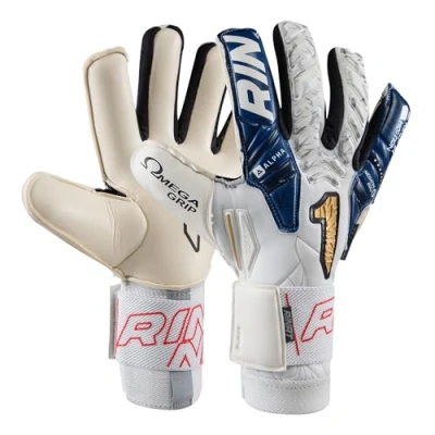 Abbildung von Torwarthandschuhe Erwachsene Rinat Egotiko Vengador Alpha Weiß/navy Blau