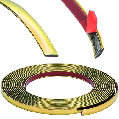 Abbildung von RECAMBO Zierleiste Gold Vielseitig, Flexibel &amp; Selbstklebend 10mm x 5m