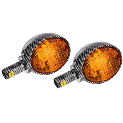 Abbildung von Set Blinker Carbonlook &amp; oranges Glas für Simson Schwalbe KR51/1 KR51/2, Star SR4 2, Sperber 3 Habicht 4