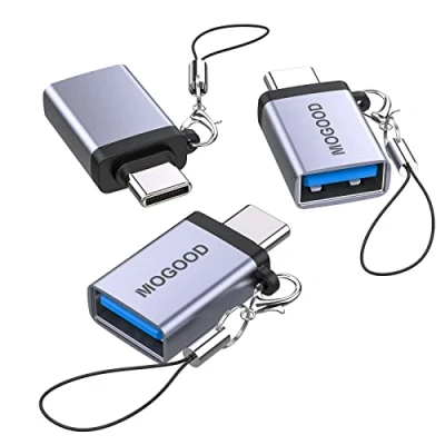 Abbildung von MOGOOD 3 Pack USB C auf A 3.0 Adapter, Adapter an OTG Konverter kompatibler MacBook Pro, Chromebook, Pixelbook, Microsoft Surface GO, Samsung Galaxy S20 S21 S22 Pixel
