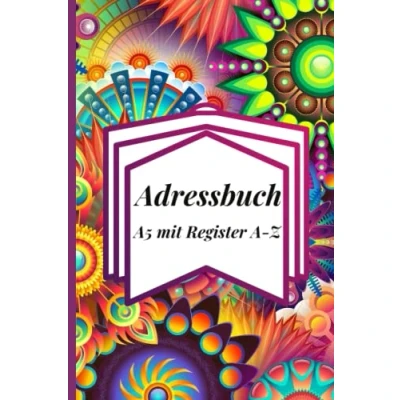 Abbildung von Adressbuch A5 mit Register A Z: alphabetischem Organizer (Namen, Adressen, Telefonnummern, E mail adressen und Geburtstage)