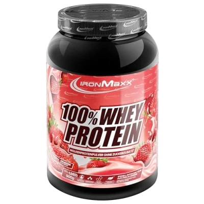 Abbildung von 100% Whey Protein Pulver 900g Strawberry Leckerer High Shake Mit 38g Proteine, Power Drink für intensives Muskel Training, BCAAs und EAAs