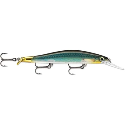 Abbildung von Rapala Unisex Adult Ripstop Deep Angelköder Angelzubehör mit Zweiteiliger Tauchschaufel Süßwasser Spinnköder Lauftiefe 2,4 2,9m Fischköder 12cm, 15g Hergestellt in Estland Carbon, Standard