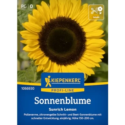 Abbildung von Kiepenkerl Profi Line Sonnenblumensamen Sunrich Lemon 1066930 Pollenarme, zitronengelbe Blüten für Beete &amp; Schnittblumen Wildblumensamen, Blumenwiese