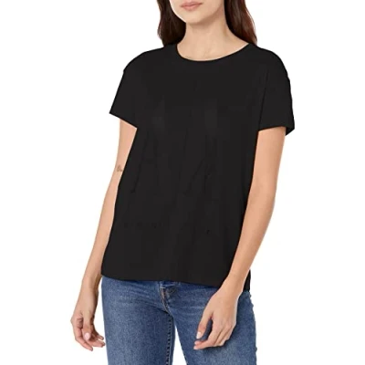 Abbildung von Armani Exchange Damen Burnout Icon Logo Tee T Shirt, Schwarz, L