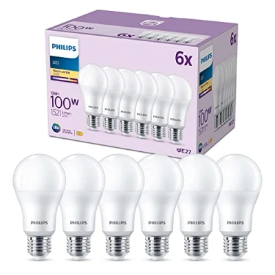Abbildung von Philips Classic LED E27 Lampe, 100W, matt, warmweiß, nicht dimmbar, 6er Pack