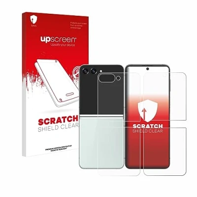 Abbildung von upscreen Schutzfolie für Samsung Galaxy Z Flip 5 (Display+Rückseite) Kristall klar, Kratzschutz, Anti Fingerprint