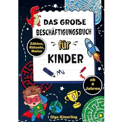 Abbildung von Beschäftigungsbuch für Kinder: Labyrinthe, Punkt zu Punkt, Malen nach Zahlen und viel mehr