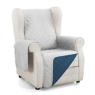 Abbildung von Martina Home Gesteppter Sofabezug, wendbar, Ambar, 1 Sitzer, Grau/Blau