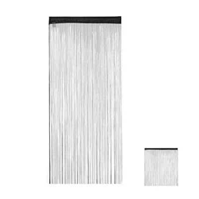 Abbildung von Fadenvorhang schwarz, relaxdays, 1er Pack 90x245cm