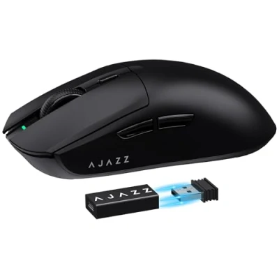 Abbildung von MAMBASNAKE AJAZZ AJ139PRO Superlight Kabellose Gaming Maus, 59g Ultraleicht Esports Mouse, 26,000DPI, PAW3395 Sensor, 2.4G/Kabelgebunden, PTFE Feet, Bis zu 300 Std. Akku, G502, PC/Xbox/PS, Schwarz