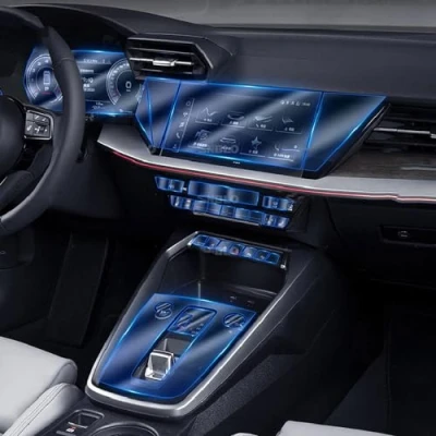 Abbildung von JCAKES Autoinnenraum Mittelkonsole Transparente TPU Schutzfolie Anti Kratz Reparaturfolie Zubehör Refit, für Audi A3 8Y 2021 2023