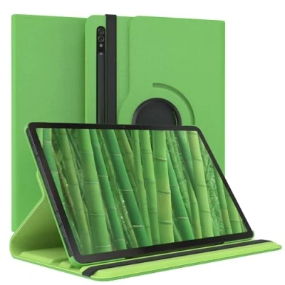 Abbildung von EAZY Case Tablet Hülle für Samsung Galaxy Tab S8 Schutzhülle 11 Zoll Smart Cover Rotationcase zum Aufstellen Klapphülle 360 drehbar mit Standfunktion Tasche Kunstleder Grün