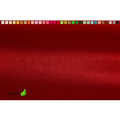 Abbildung von Creativery 1m Satinstoff 150cm (weinrot/Bordeaux 270) // Deko Stoff Satin Glanz Gewebe Kleidung Hochzeit Vorhang Mode