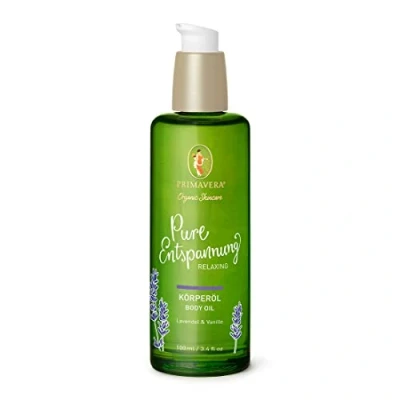 Abbildung von PRIMAVERA Pure Entspannung Körperöl 100 ml Naturkosmetik Lavendel, Vanille Duft beruhigend, pflegend, stärkend vegan