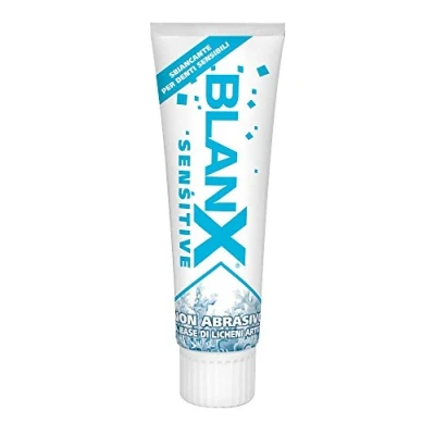 Abbildung von Blanx, Zahnpasta für empfindliche Zähne, Mundhygiene auf Basis von arktischen Flechten, Hydroxyapatit, Kaliumchlorid und Xylitol, 75 ml