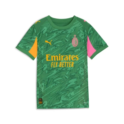 Abbildung von Puma AC Milan 25/26 Torwartrikot Teenager Für Kinder Mit Print Archive Green/Intense Orange Größe: 5 6Y