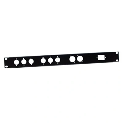 Abbildung von Adam Hall 19&#039; Parts 872212 U Rackblende 1 HE Stahl für 6 x XLR male, 2 female und Euro Netzbuchse