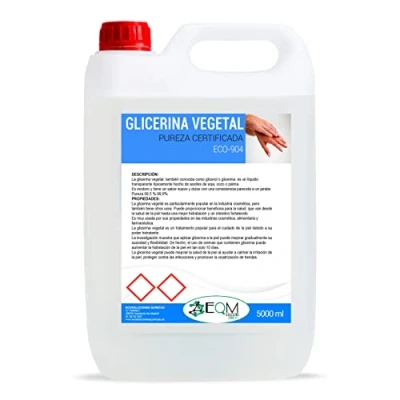 Abbildung von EQM ECO 904 Flüssiges pflanzliches Glyzerin, 5 l, Reinheit 99,5% Glycerin, 100% natürlich, natürlicher Feuchtigkeitsspender für Haar und Haut, ideal Seifen, Shampoos, Cremes usw.