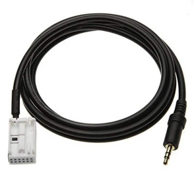 Abbildung von 3.5 mm AUX Audio Jack Eingang Kabel Musik Kompatibel mit Automobil in KFZ Adapter zum Verbinden MP3, Samsung Galaxy, HTC One, Huawei, Xperia, Lumia, LG zu Radio RCD210 RCD310