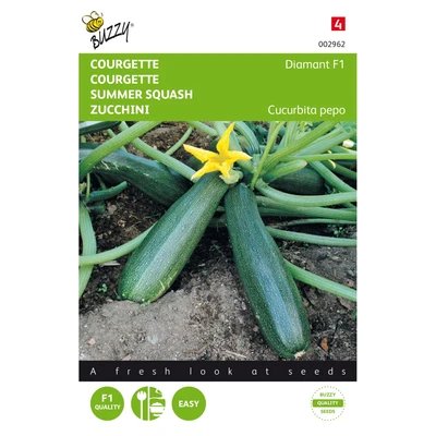 Abbildung von Saatgut Zucchini Diamond F1 original Peto Sorte Buzzy