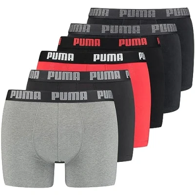 Abbildung von Puma Basic 6 PACK Panties, Herren, Größe: XL, Grey/red/black