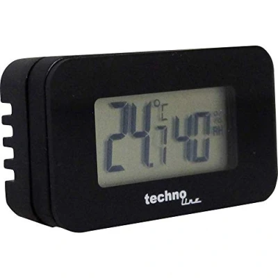 Abbildung von TECHNOLINE WS 7006 mini Autothermometer zum Messen der Temperatur im Innenraum, schwarz, 4,0 x 1,2 2,3 cm