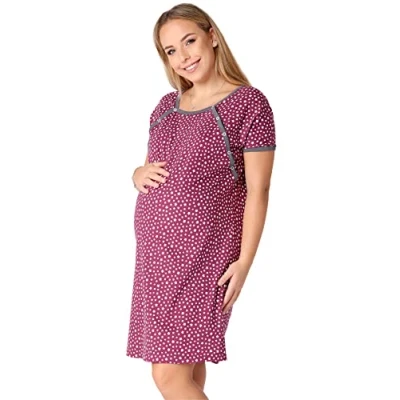 Abbildung von Be Mammy Umstandsnachthemd Damen Nachtkleid Umstandsmode Mutterschaft BE20 287 (1 tlg)
