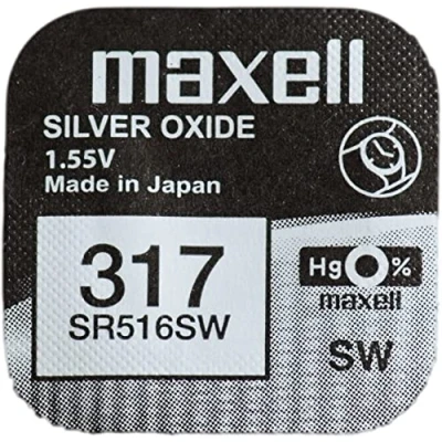 Abbildung von 1 x 317 Maxell Uhrenbatterie, SR516SW Knopfzelle