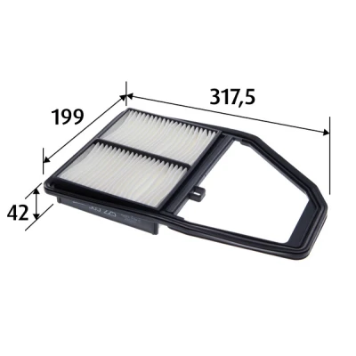 Abbildung von VALEO 585225 Luftfilter 42 199 318 Filtereinsatz HONDA: CIVIC 7 Hatchback, FR V, Stream I