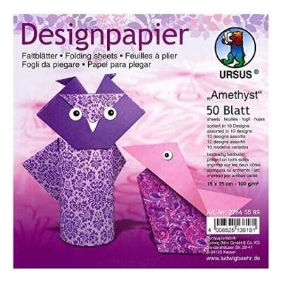 Abbildung von Ludwig Bähr Desinpapier Faltblätter &#039;Amethyst&#039; 100g/qm 15x15cm VE=50 B