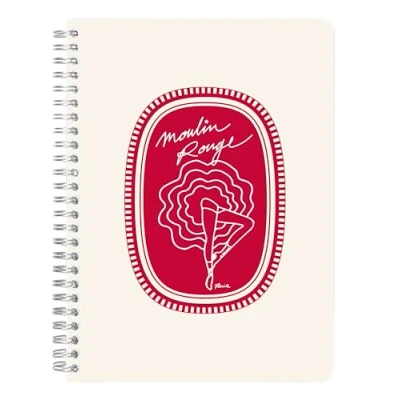 Abbildung von Clairefontaine 812434C Notizbuch Moulin Rouge, mit Doppelspirale DIN A5 14,8x21 cm, 74 Blatt, liniert, sortiert, 1 Stück