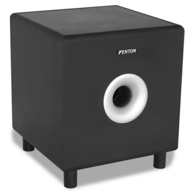 Abbildung von Fenton SHFS08B Subwoofer aktiv Heimkino 8 Zoll 200 Watt Sub Woofer mit integriertem Verstärker Bass Box Perfekt zum Aufrüsten Ihres HiFi Heimkinosystems, TV Soundanlage Schwarz
