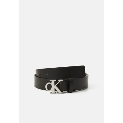 Abbildung von Calvin Klein Jeans Monogram Plaque Buckle Gürtel, Damen, Größe: 80, Black
