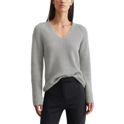 Abbildung von Marc O&#039;Polo Longsleeve Vneck Strickpullover, Damen, Größe: Small, Mid stone melange