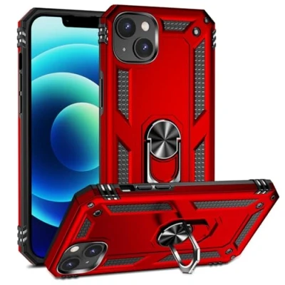 Abbildung von Max Power Digital Hülle für iPhone 15 Plus Standfunktion Drehbar Ringhalter 360 Grad Case Cover Magnet Bumper Handyhülle Outdoor Hart Hardcase Mit Ring (iPhone Plus, Rot)