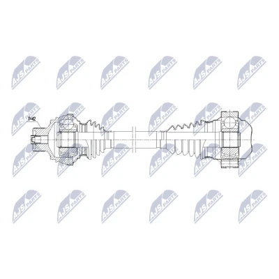 Abbildung von NTY NPW AU 090 Antriebswelle Hinterachse rechts 578mm Automatikgetriebe AUDI: Q5, A6 C7 Avant, Limousine