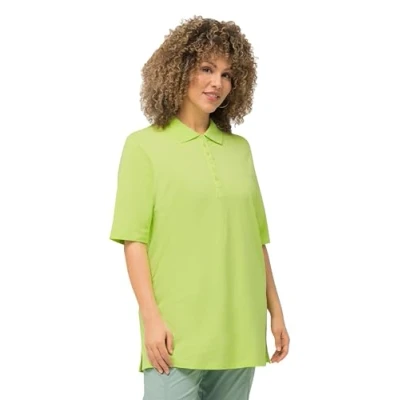 Abbildung von Ulla Popken Poloshirt, Damen, Größe: 50/52, vert citron