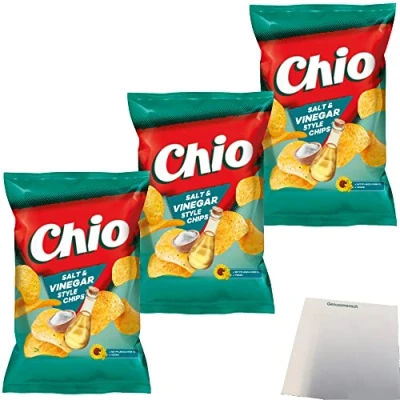 Abbildung von Chio Chips Salt &amp; Vinegar 3er Pack (3x150g Packung) + usy Block