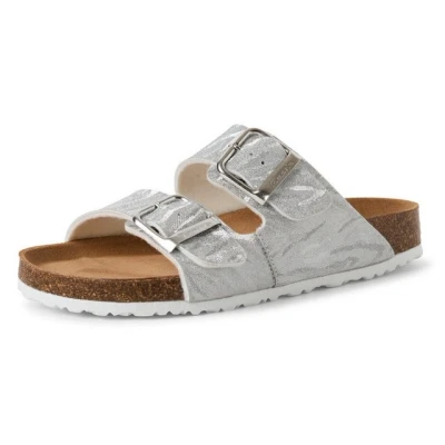 Abbildung von Tamaris Pantolette flach, Damen, Größe: 41, Silver struct Schuhe