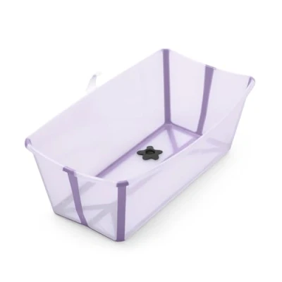 Abbildung von Stokke Flexi Bath, Lavender 64 x 24 34 cm Faltbare Babybadewanne für Neugeborene und Babys Leicht, robust &amp; einfach zu verstauen Praktisch Hause oder auf Reisen