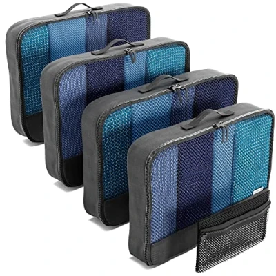 Abbildung von OW Travel Einfach zu Organisierende Packtaschen für Koffer Large Kleiderlagerung mit Reisewürfeln ein Kleidertaschen Packwürfel. Organizer Set Suitcase Packing Cubes