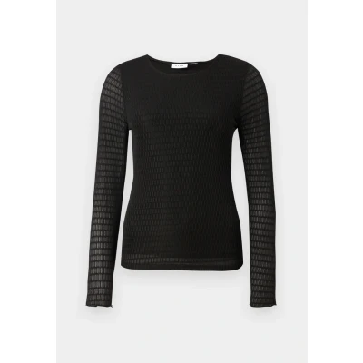 Abbildung von VILA Vilarine Oneck Langarmshirt, Damen, Größe: XS, Black